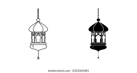 arabic lantern of ramadan celebration illustration.