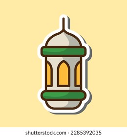 arabic lantern sticker ramadan edition pack, editable cartoon style sticker vector	