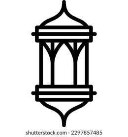 Arabic lantern thin line icon. Islam. Vector illustration.