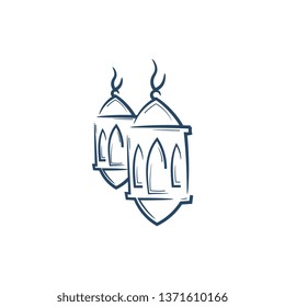 arabic lantern vector. hand drawn, doodle style