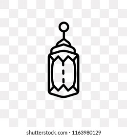 Arabic Lantern vector icon isolated on transparent background, Arabic Lantern logo concept