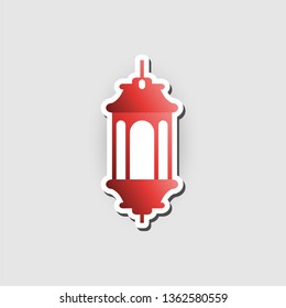 arabic lantern vector sticker concept. ramadan kareem symbol for islamic festival.