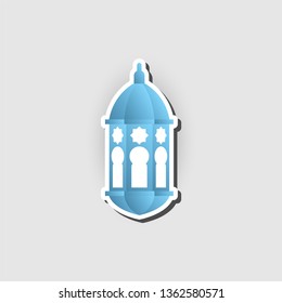 arabic lantern vector sticker concept. ramadan kareem symbol for islamic festival.