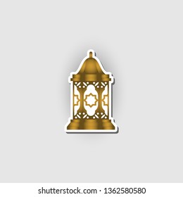 arabic lantern vector sticker concept. ramadan kareem symbol for islamic festival.