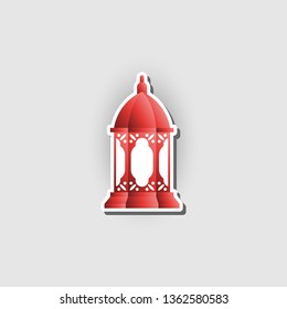 arabic lantern vector sticker concept. ramadan kareem symbol for islamic festival.