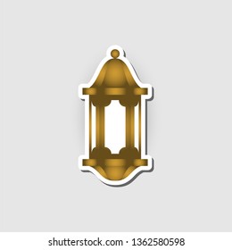 arabic lantern vector sticker concept. ramadan kareem symbol for islamic festival.