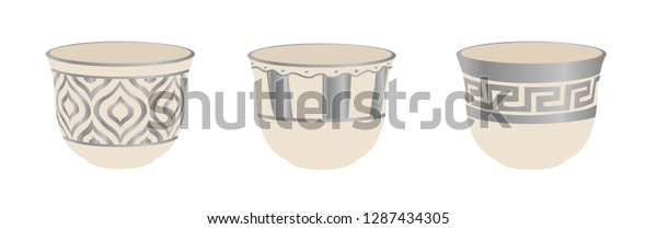 Arabic Lebanese Turkish Silver Coffee Cup Stock Vector (Royalty Free ...
