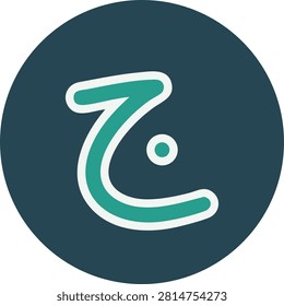 Arabic Letter Jim Icon Vector