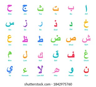 Arabic Letters Hijaiyah Cute Vector Stock Vector (Royalty Free ...