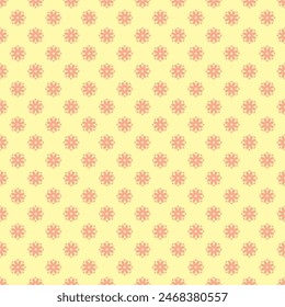 Arabic light yellow and deep pink color floral mandala folk seamless pattern. Elegant colorful flat ethnic floral motif repeat texture for wallpaper, tile, textile, carpet and wrapping.