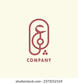 Arabic Logo Design Phrase 'Amala Means A Job In English. Bohemian Style Vector Yellow Isolated Dark Blue Background