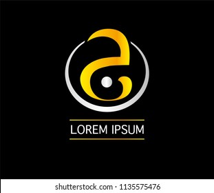 Arabic logo gold on black background 