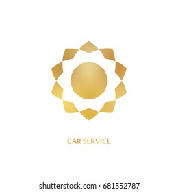 Arabic logo in golden style. Mandala for web, print and creative design. Vector illustration