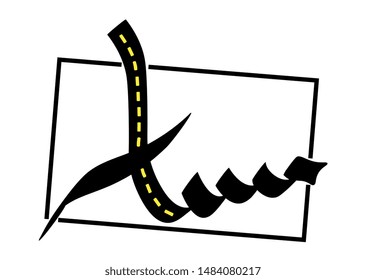 Arabic Logo representing tracks, road , way