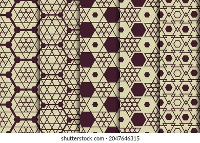 Arabic luxurious pattern set. Luxury trendy grid backgrounds. Creative linear premium texture