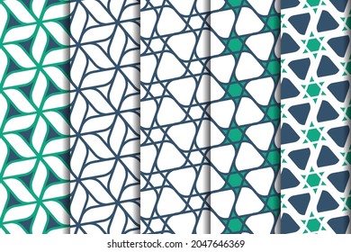 Arabic luxurious pattern set. Luxury trendy grid backgrounds. Creative linear premium texture