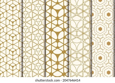 Arabic luxurious pattern set. Luxury trendy grid backgrounds. Creative linear premium texture
