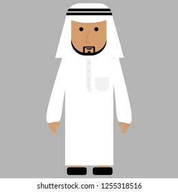 Arabic man character image. Vector illustration 