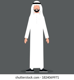 Arabic man Character . Vector illustration.
