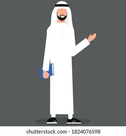 Arabic man Character . Vector illustration.
