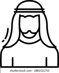 Arabic Man Costume Concept, Thawb Vector Icon Design, Arab culture and traditions Symbol on white background, Islamic and Muslim practices Sign,