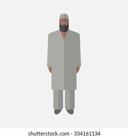 arabic man, flat icon.