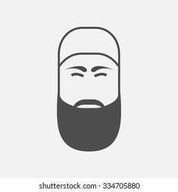 arabic man, flat icon.