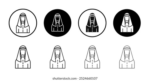 Arabic man icon Collection of flat thin outline vector