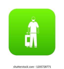 Arabic man icon digital green for any design isolated on white vector illustration
