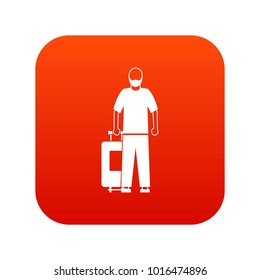 Arabic man icon digital red for any design isolated on white vector illustration