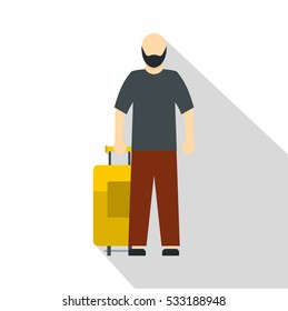 Arabic man icon. Flat illustration of arabic man vector icon for web