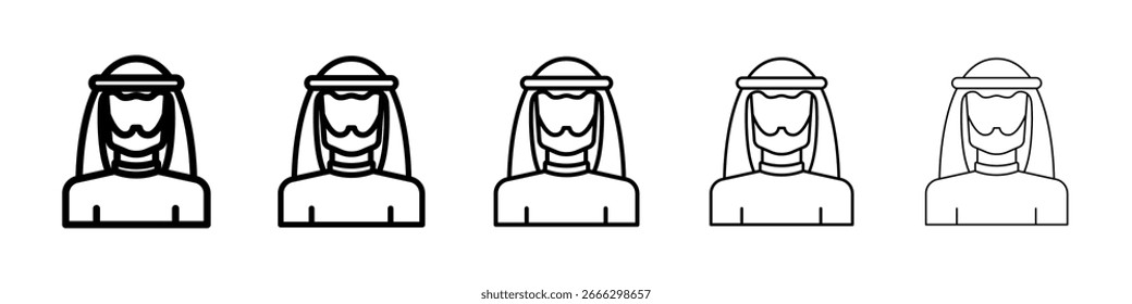Logotipo de icono de hombre árabe en líneas de trazo colección