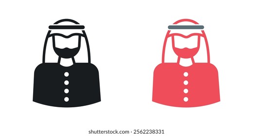 Arabic man icons in black and colored version