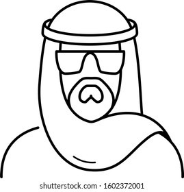 arabic man line art icon   