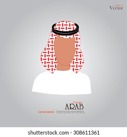 Arabic man. Saudi Arabia man. Vector illustration  