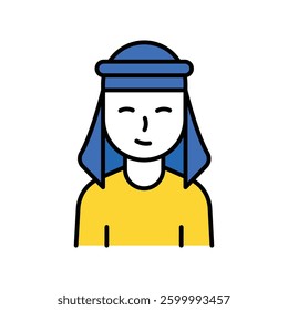 Arabic Man vector filled outline icon. EPS 10 file