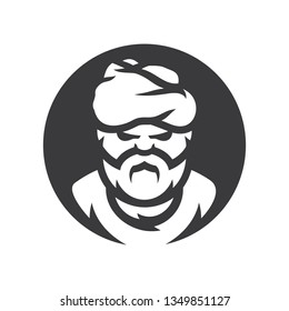 Arabic man Vector silhouette sign.