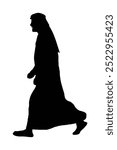An Arabic man walking silhouette vector illustration isolated on white background for UAE, Saudi Arabia, Yemen, Egypt and other Arab countries graphic designing