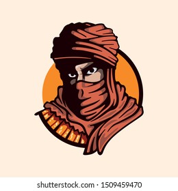 Arabic man warrior mascot design