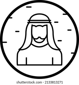 Arabic Man wearing traditional Costume Concept, Thawb with head band Vector Icon Design, Muslim festival Symbol, Lesser Eid and Islamic Holidays Sign, holy Ramazan stock illustration