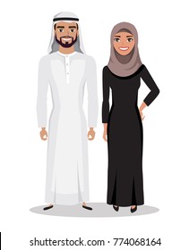 Arabic man and woman in traditional national costume