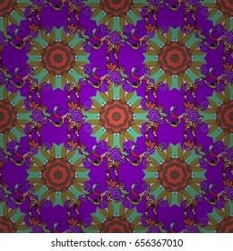 Arabic Mandala pattern on a colorful background. Orient, symmetry lace, fabric. Colored. Wedding, holiday card. East, Islam, Indian, motifs. Ethnic texture. Vintage vector decorative ornament.
