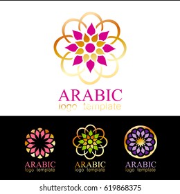 Arabische Mandala. Rundschmuck-Muster. Geometrische Logo-Vorlage. Vektorsymbol für Design. 