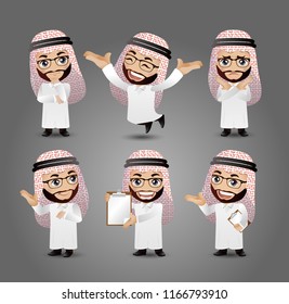 Arabic men with different poses