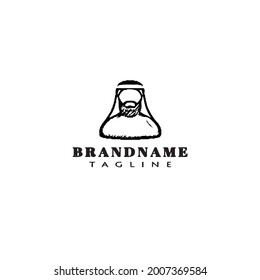 diseño de icono del logo de los hombres árabes adorable ilustración vectorial moderna