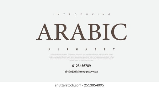 Arabic modern alphabet font and number. Typography modern creative design concept fonts and numbers. vector illustraion