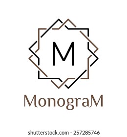 arabic monochrome vector hipster minimal vintage linear frame , border , label ,  badge for your monogram or logo