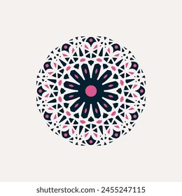 Arabic mosaic geometric symbol. Vector floral oriental ornamental logo template