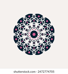 Símbolo geométrico de mosaico árabe. Vector floral oriental ornamental logo Plantilla