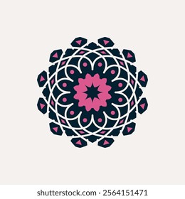 Arabic mosaic geometric symbol. Vector floral oriental ornamental logo template